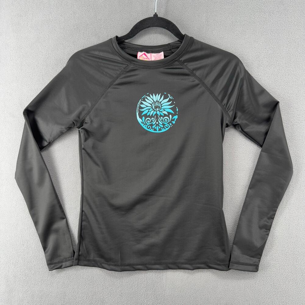Kanu Surf Misses Serenity Long Sleeve Rashguard‎ XS Black Flower 9497 Swim Ocean